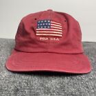 Vintage 90s Polo Ralph Lauren USA American Flag Red Adjustable Hat