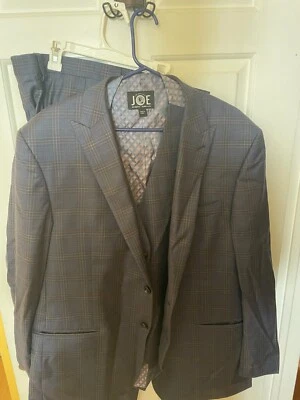 Traje Joseph Abboud 3 Piezas Rayas Hombre Talla 44 Marrón Personalizado Foto 1 de 3