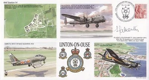 RAFS14d Linton on Ouse. Flown Signed T Gallantry DFC 76 Sqn Linton on Ouse - Picture 1 of 1