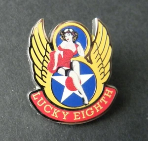 INSIGNIA PIN SOLAPA LUCKY EIGHTH CLASSIC NARIZ ARTE USAF EE. UU. 1 x 1,1 PULGADAS - Imagen 1 de 1
