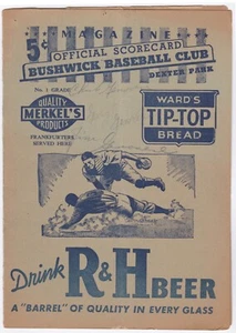 RARE Genovese Brothers Vintage Signed Brooklyn Bushwicks Baseball Program 1940s - Picture 1 of 3