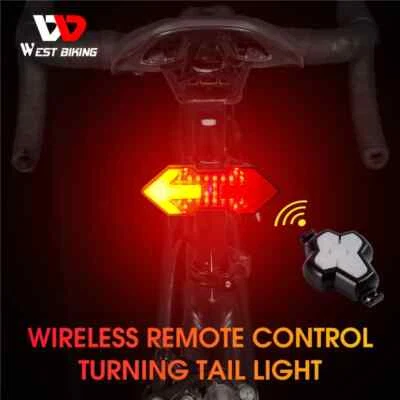 Wireless Remote Turn Signal Bicycle Light MTB Direction Indicator Smart LED - Image 1 of 4