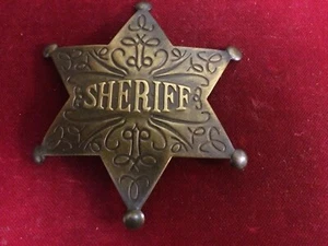 Abzeichen: Deluxe gravierter Sheriff, Messingstern, Polizei, Lawman, Old West - Bild 1 von 2
