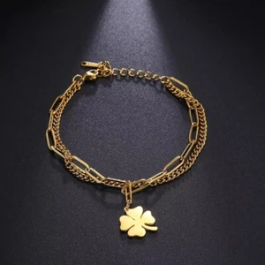 Top Qualität! Damen Armband  Kleeblatt  316L Edelstahl Farbauswahl NEU! - Bild 1 von 14