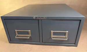 Vintage Steelmaster Industrial Double Drawer Library Index Card File Cabinet USA - Picture 1 of 20