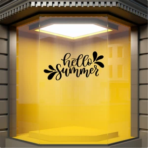 Hello Summer Window Sticker Shop Store Front Retail Display Vinyl Decal - Picture 1 of 7