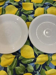 10.5 Inch White Plate Homer Laughlin Fiesta Set Of 2 - Picture 1 of 2