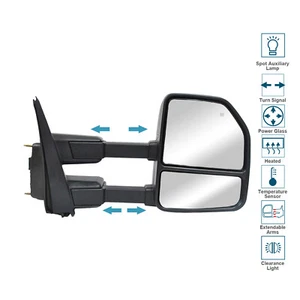 Towing Mirror For 2017-20 Ford F-250 F-350 Super Duty Right Side RH Power Heated - Foto 1 di 12