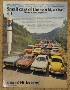 Pubblicità stampa ammortizzatori Gabriel 1975 VW Pinto Mustang Celica Corvette AMC Jeep Starfire - Foto 1 di 1