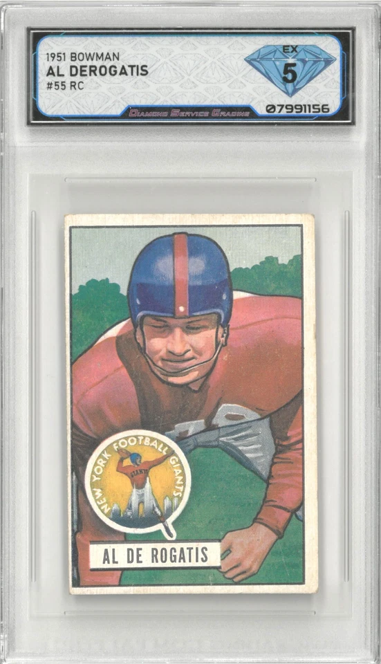 1951 Bowman AL DEROGATIS #55 Rc 💎 DSG 5 EX - Image 1 of 2