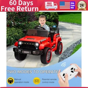 12V Kids Ride On Truck Car Led Lights Horn Music Spring Suspension Ride On Toys - Picture 1 of 7