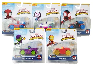 Disney Jr SPIDEY and his AMAZING FRIENDS Metal Car/Vehicles Set of 5 NEW - Picture 1 of 6
