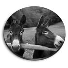 Round Mdf Magnets - Bw - Cute Donkey Horse Pony #37370