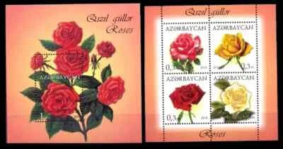 Azerbaijan 2014 * Flowers * Roses * Flora * 2 S/Sheets * MNH - Image 1 of 2