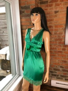 Para morir por FLAVIO CASTELLANI Hecho en Italia Verde Esmeralda Vestido Seda IT42US $299 - Imagen 1 de 12