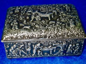 Cigarette Box Dutch Chiseled Motives BARBOUR SP Hallmarked - Picture 1 of 12