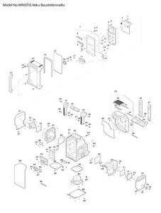 Makita MR007G Ersatzteile | Akku-Baustellenradio 12 V - 40 V | Ersatzteilliste - Bild 1 von 1