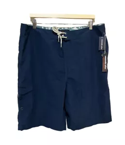 New REYN SPOONER Men's Size 38 Blue Solid Board Shorts Swim Trunks - Picture 1 of 7