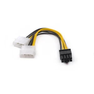 2x Molex auf 8 Pin PCI Express Stromkabel Adapter für Grafikkarte PCI-E Kabel - Bild 1 von 4