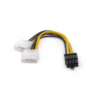 2x Molex auf 8 Pin PCI Express Stromkabel Adapter für Grafikkarte PCI-E Kabel - Bild 1 von 4