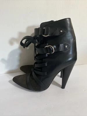 Isabel Marant Womens Leather/Suede Heeled Booties Black Size 39 or 8.5 - Image 1 of 4