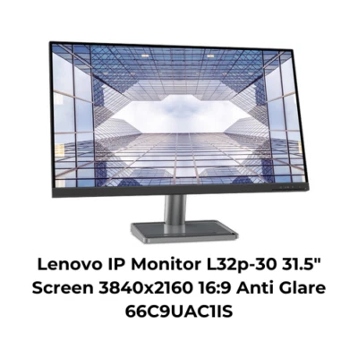 Lenovo IP Monitor L32p-30 31.5" Screen 3840x2160 16:9 Anti Glare 66C9UAC1IS - Image 1 of 2