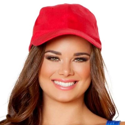 Gorra estilo béisbol roja ajustable lisa Mario deportiva disfraz salvavidas H4553 Foto 1 de 3