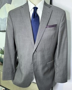 Michael Bastian Gray Sharkskin Suit 40R 33 Waist 32 Length - Picture 1 of 5