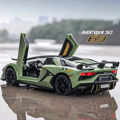1:24 Lamborghinis Aventador SVJ63 Alloy Model Car Toy Diecasts Sound & Light - Image 1 of 4