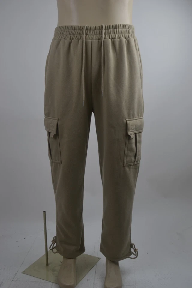 Mens Jogger Fleece Cargo Pocket Sweat Pants With Drawstring  S~3XL Sweatpants - Image 1 of 1