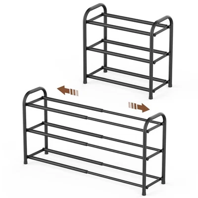 3-Tier Expandable Shoe Rack,Adjustable Shoe Shelf Storage Organizer Heavy Dut... - Image 1 of 4