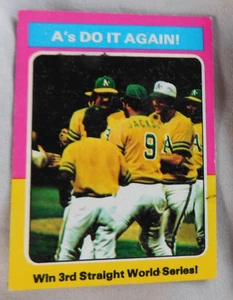 1975 Topps Mini #466 Oakland A's 1974 World Series Baseballkarte Ex - Bild 1 von 1