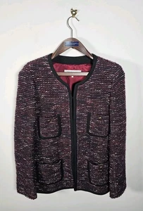 Gerard Darel Sally Tweed Sakko UK 10-12 Burgund Alpaka Wolle Strick *NEUWERTIG* - Bild 1 von 18
