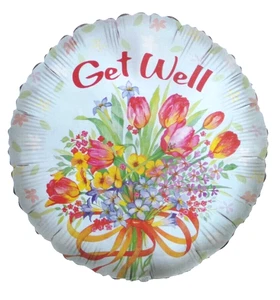 Kaleidoscope Helium Foil Balloon 18" Get Well Flowers Tulips Unpackaged - Picture 1 of 1