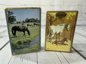 Vtg Congress Playing Cards Horse Themed 2 Decks W/ Box Complete 1950s Sealed! - Picture 1 of 4