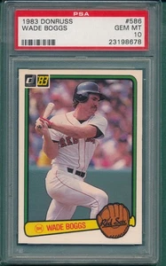 1983 Donruss #586 Wade Boggs RC PSA 10 Gem Mint - Bild 1 von 2