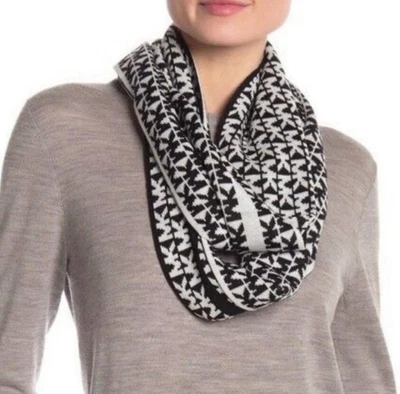 Bufanda Michael Kors Infinity para mujer nueva negra blanca Foto 1 de 4