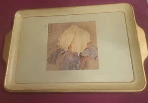 Vintage Floral Tray Charcuterie Platter Wood Made In Italy 14x 9in  2 Handles.  - Picture 1 of 5