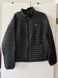 L.L. Bean Black Ultralight 850 Down Hooded Puffer Jacket Outdoor Men's L Tall - Picture 1 of 11