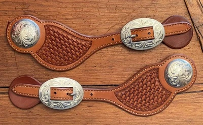 EXCELENTE CESTA SELLO PLATA MONTADO DAMAS VAQUERO SPUR CORREAS POR TONY OF NEVADA Foto 1 de 4