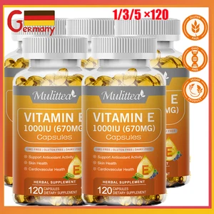 Vitamin E Kapseln 1000IU-Herzgesundheit-Immunsystem&gesunde Augen 1/3/5Pack - Bild 1 von 13