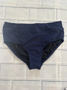 Lands’ End Women’s Size 12 Navy Blue Swimsuit Bikini Bottom Brief Beach Pool - Picture 1 of 7