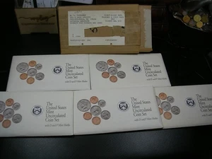 1992 US Mint 10 Coin Uncirculated BU coin sets Lot of 5 in original shipping box - Picture 1 of 4