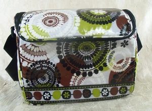 Vera Bradley Stay Cooler Insulated Lunch Bag Retired Cocoa Moss Pattern w/Strap - Picture 1 of 11