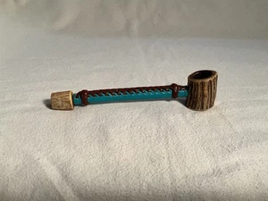Vintage Handmade Antler Mountain Man Tobacco Pipe, Peace Pipe - Picture 1 of 9