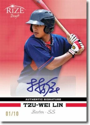 TZU-WEI LIN 2012 Rize Rookie Autograph RED Auto RC #/10 - Image 1 of 2