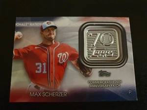 Max Scherzer 2021 Topps Series 1 Baseball Patch Card 70th Anniversary MLB - Picture 1 of 2
