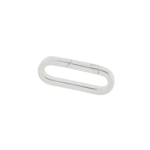 Sterling Silver Self Closing Rectangle Oval Shortener Enhancer Link Clasp #97029 - Picture 1 of 2