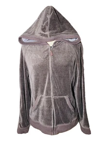 Fu Da Womens Juniors Sweat Jacket Size M Brown Full Zip Pockets Cotton Poly - Picture 1 of 5