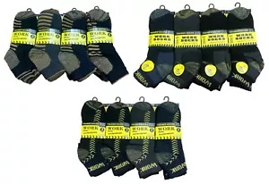 3-12 Pairs Mens Trainer Quarter Ankle reinforce Work Socks Thick Heavy Duty 6-11 - Picture 1 of 7